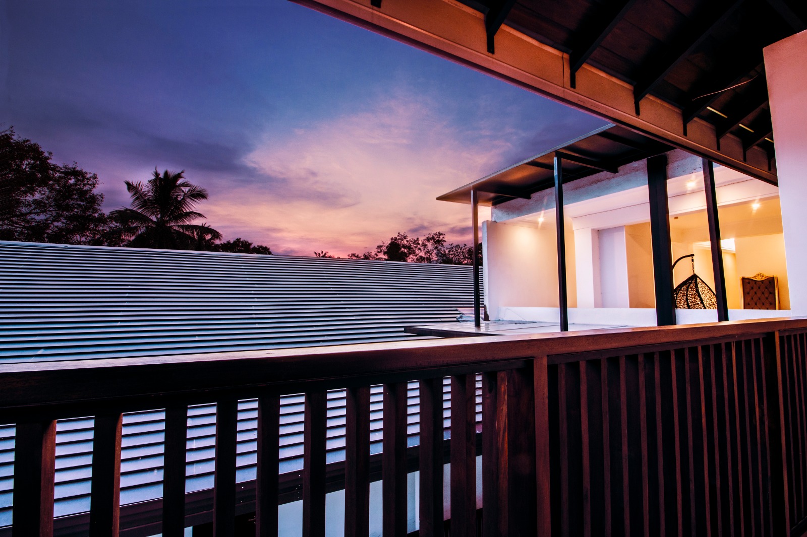 Balcony view at sunset