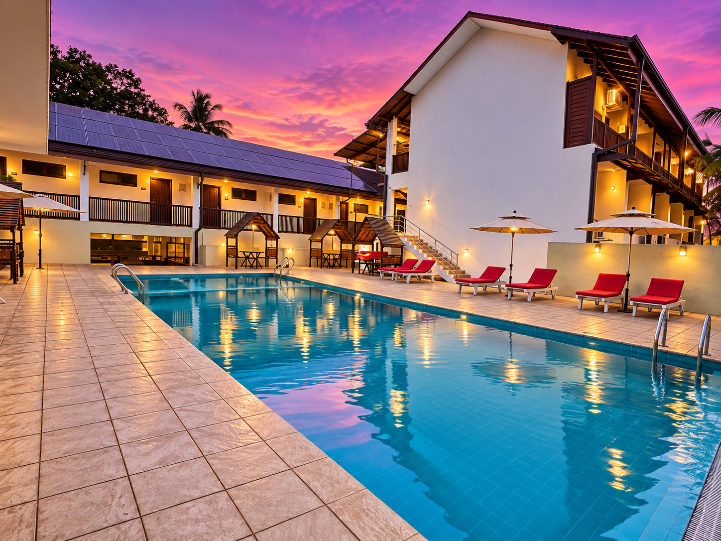 The pool at sunset